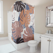 Exotische monstera bladeren,  tropisch. douchegordijn (In situ)