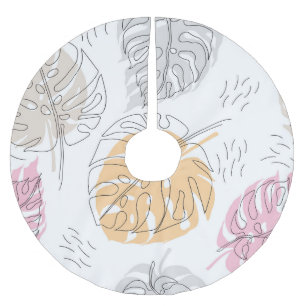 Exotische Monstera Lijn Tekening Kunst Kerstboom Rok