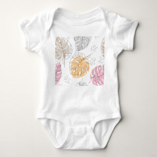 Exotische Monstera Lijn Tekening Kunst Romper