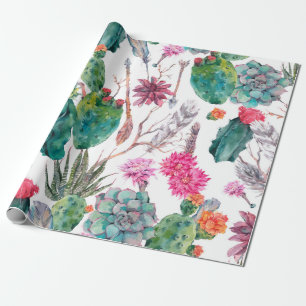 Exotische natuurlijke waterverf naadloos patroon cadeaupapier