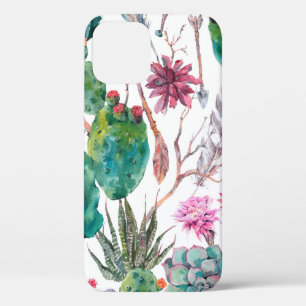 Exotische natuurlijke waterverf naadloos patroon iPhone 12 hoesje