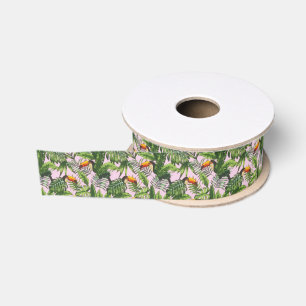 Exotische Oerwoud van tropische vogelpest Grosgrain Lint
