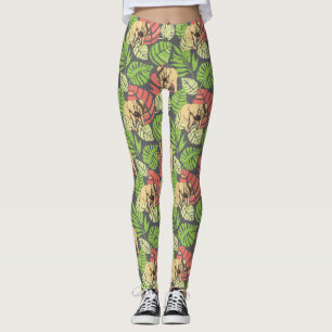 Exotische Oerwouden bladeren en olifanten 2 Leggings