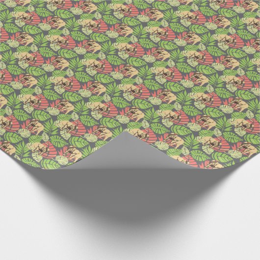 Exotische Oerwouden bladeren en olifanten Cadeaupapier (Hoek)