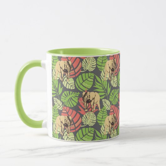 Exotische Oerwouden bladeren en olifanten Mok (Links)