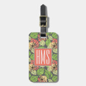 Exotische Oerwouden bladeren en olifanten | Monogr Bagagelabel (Voorkant verticaal)