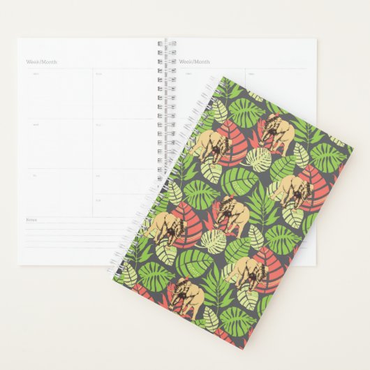 Exotische Oerwouden bladeren en olifanten Planner (Display)