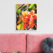 Exotische oranje bloem canvas afdruk (Insitu (Woonkamer))