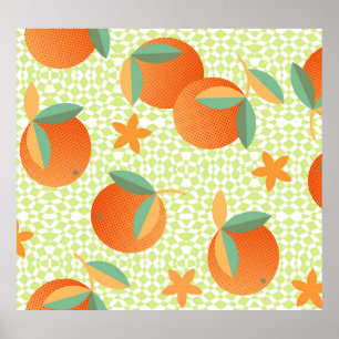 Exotische Oranje vruchten: tropisch . Poster