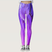 Exotische Paarse marmer Leggings (Voorkant)