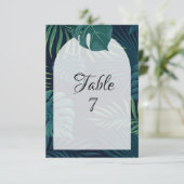 Exotische palmbladeren bruiloft kaart (Staand voorkant)