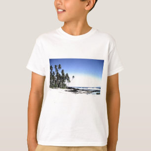 Exotische palmbomen en strand van Paradise T-shirt