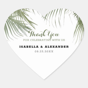 Exotische palmbomen hart sticker