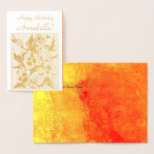 Exotische pansies - Happy Birthday - pas uw systee Folie Kaarten