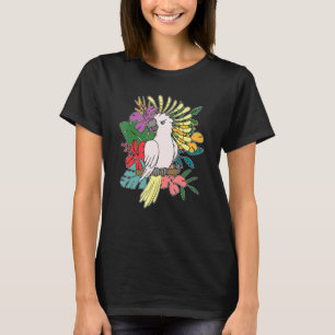 Exotische papegaai Kaketoe Dierlijke Vogel Bloemen T-shirt