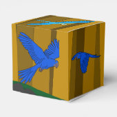 Exotische papegaaien in het bos verjaardag bedankdoosjes (Achterkant)