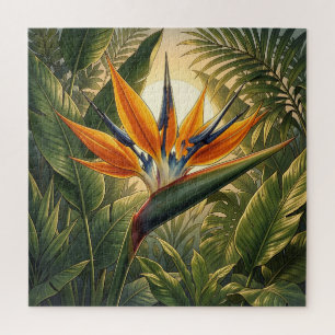 Exotische Paradijsvogel Tropische Jungle Zonsonder Legpuzzel
