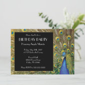 exotische pauw foto verjaardag kaart (Staand voorkant)