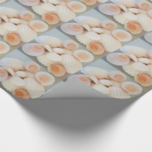 Exotische peach sea Shells, Summer Beach Cadeaupapier (Hoek)