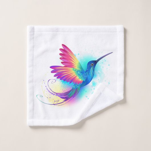 Exotische Regenboog Kolibrie Washandje (Wasdoekje)