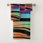 Exotische Regenboog Zebra Dierenprint Poly Katoen Bad Handdoek (Insitu)