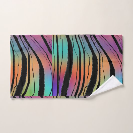 Exotische Regenboog Zebra Dierenprint Poly Katoen Bad Handdoek (Handdoek)
