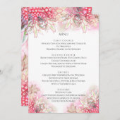 Exotische roze anananas Blush Weddenschap Menu (Voorkant / Achterkant)