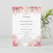 Exotische roze anananas Blush Weddenschap Programma (Staand voorkant)