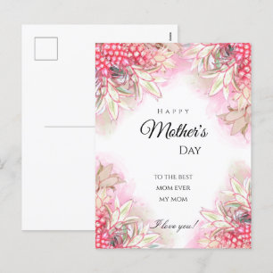 Exotische roze anananassen Blush Moederdag Feestdagenkaart