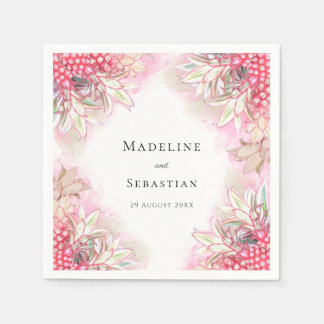 Exotische Roze Ananassen Blush Bruiloft Servet
