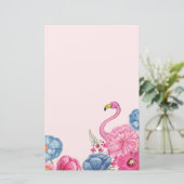 Exotische roze flamingo tuin 2 briefpapier (Staand voorkant)