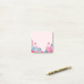 Exotische roze flamingo tuin 2 post-it® notes (Op bureau)