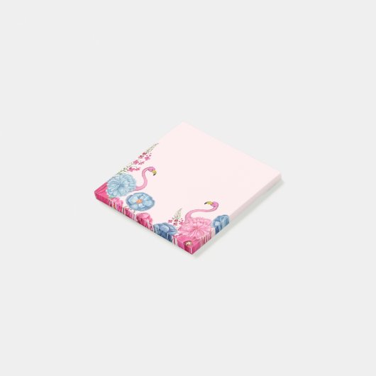 Exotische roze flamingo tuin 2 post-it® notes (Schuin)