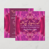 Exotische roze meisjes Uitnodiging (Voorkant / Achterkant)
