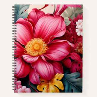 Exotische Roze Tropische Bloementuin Notitieboek