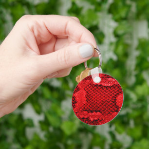 Exotische slang huid dier print patroon modern roo sleutelhanger