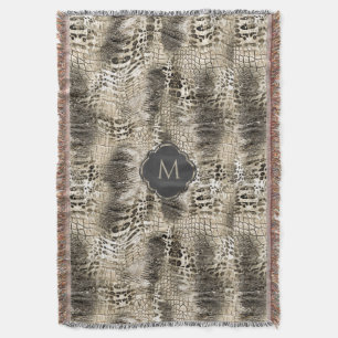 Exotische Snakeskin Wild Animal Print met Monogram Deken
