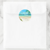 Exotische strand (vraag me uw namen in zand te pla ronde sticker (Tas)