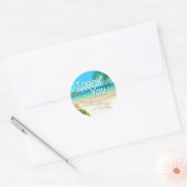 Exotische strand (vraag me uw namen in zand te pla ronde sticker (Envelop)