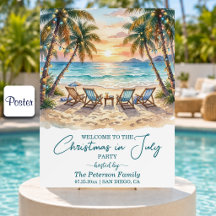 Exotische strandpalmboom Kerst in juli welkom