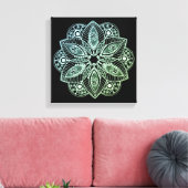 Exotische tribale groene gradiënt Mandala Canvas Afdruk (Insitu (Woonkamer))