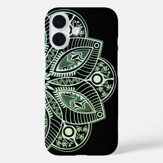 Exotische tribale groene gradiënt Mandala Case-Mate iPhone Case (Achterkant)