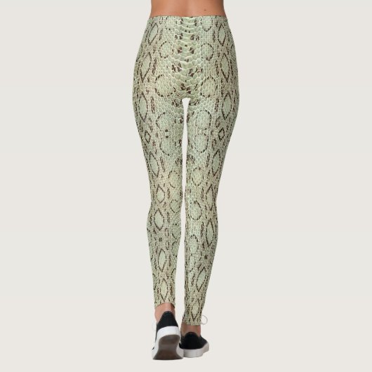 Exotische trillende groene snakeskin leggings (Achterkant)