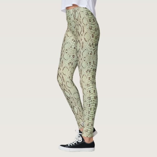Exotische trillende groene snakeskin leggings (Links)