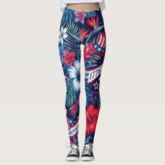 Exotische Tropische 4 juli Americana Leggings