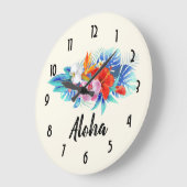 Exotische tropische bloemen - Roze en Aquamarine Grote Klok (Hoek)