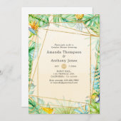 Exotische Tropische Geometrische Koppels Douchen Kaart (Voorkant / Achterkant)