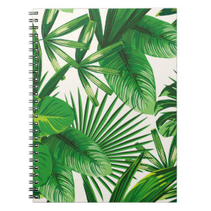 Exotische tropische natuurlijke groene bladeren sa notitieboek