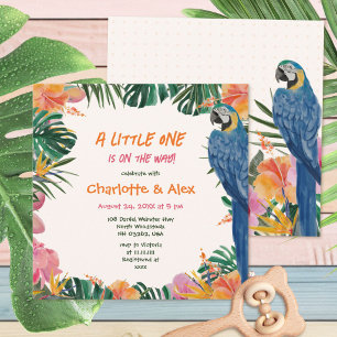 Exotische Tropische Papegaai Jungle Baby Shower Kaart