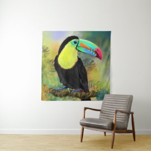 Exotische tropische toco Tapestry Toucan Bird Pain Wandkleed